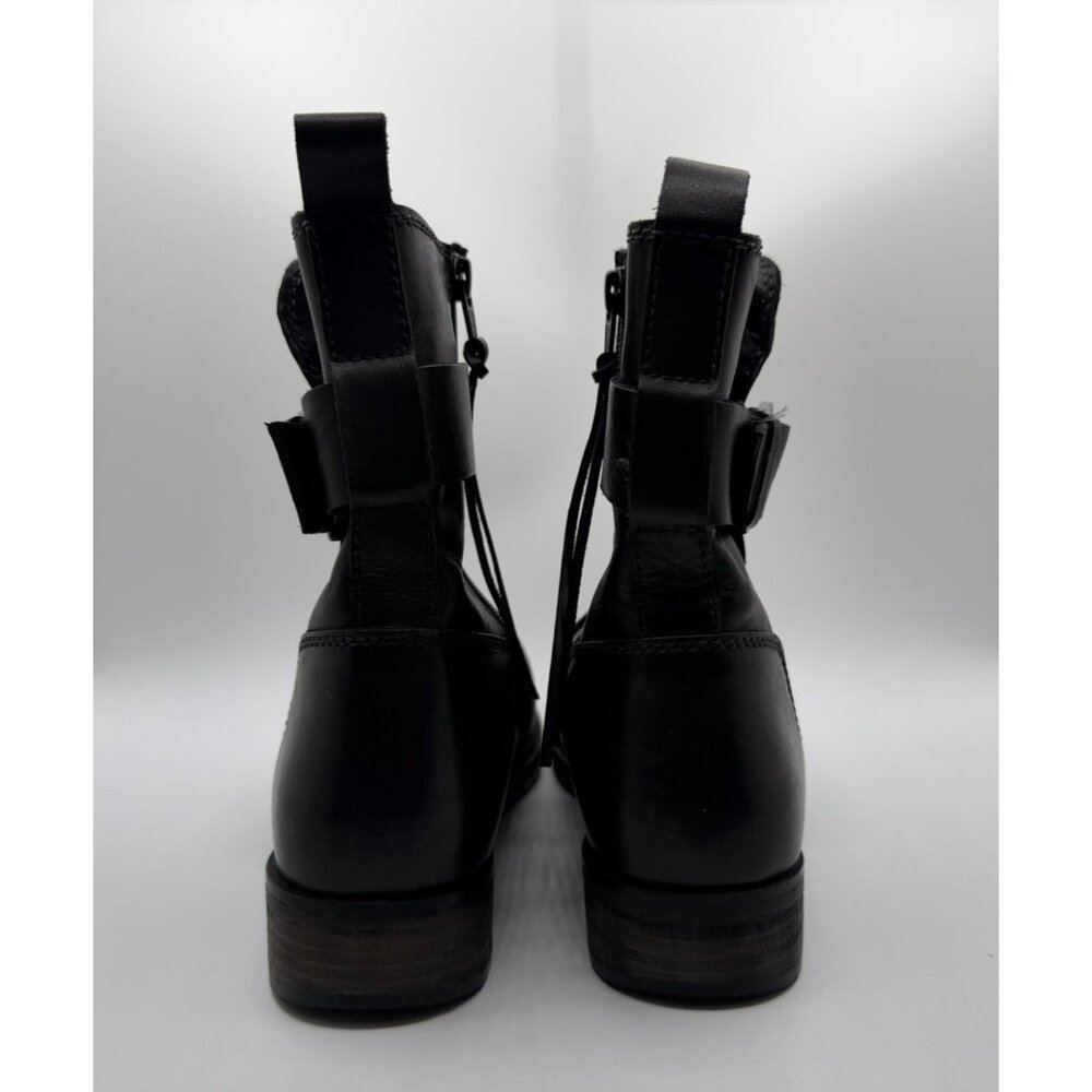 Vintage Foundry Co. Biker Bobbi Boots Women 8 Black Chunky Ankle Combat Shoes - Picture 10 of 16